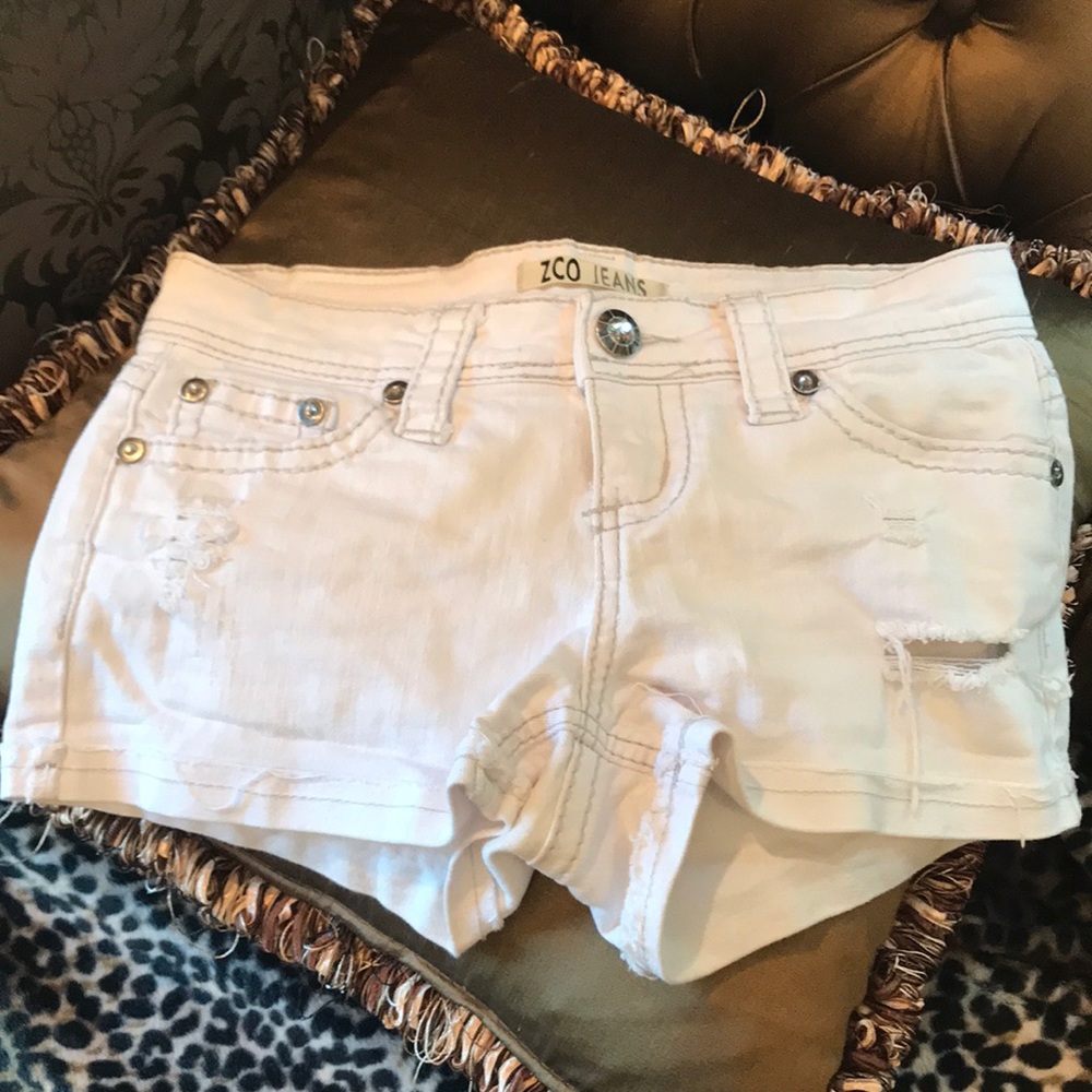Sold! Never worn crystal rhinestone jean shorts